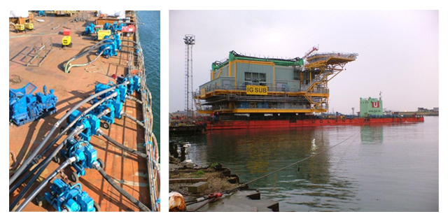 Sykes Pumps depolyed 42 GP150 Pumps to assist the load out from Hartlepool