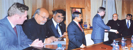 Oman distributor agreement Signing of new distributor agreement (during 35 year celebration) with Mr Kiran Ashar โ Group Managing Director (also present โ Mr Sajeevan, CEO-Marketing & Mr Deepak Ved, GM-Marketing, and Ian Atkinson โ International Business Development - Sykes Pumps International UK).