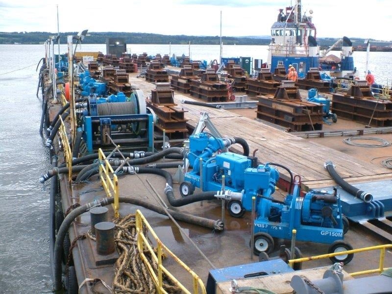 Bridge float-out Sykes Pumps assist with Scotland's largest infrastructure project for a generation