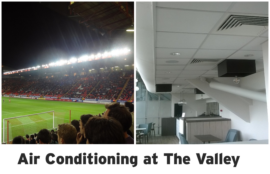 Charlton West Stand air conditioning High efficiency air conditioning technology installed at The Valley