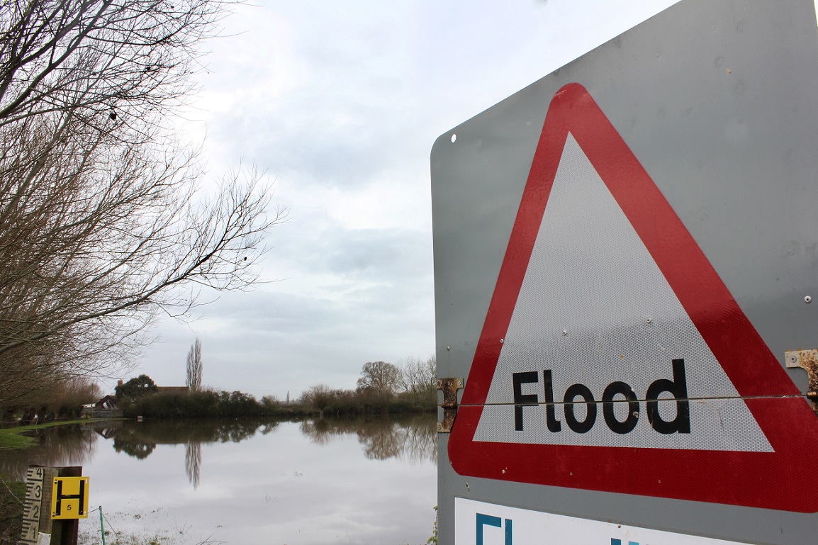 Flood Sign Warning by Flood Environment Agency issue further flood warnings following heavy UK weather