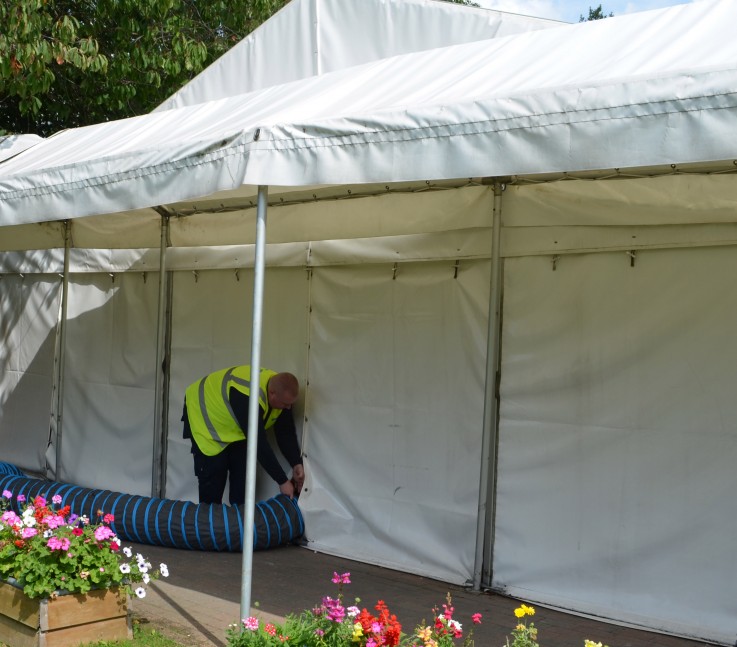 Marquee heating disaster avoided thanks to Andrews Heat for Hire