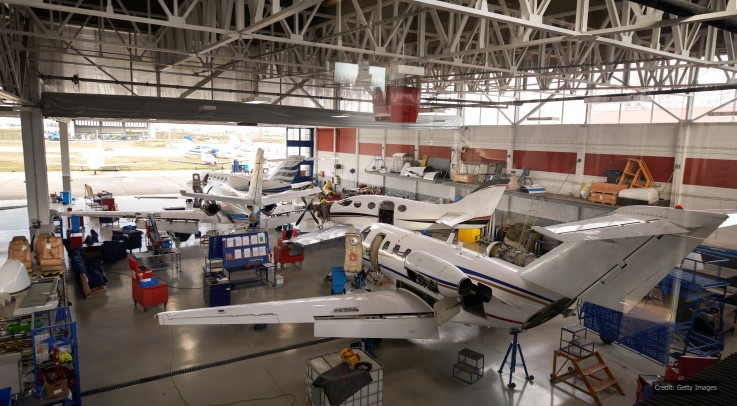 Aircraft in the hangar Andrews Heat for Hire responds to hangar boiler failure