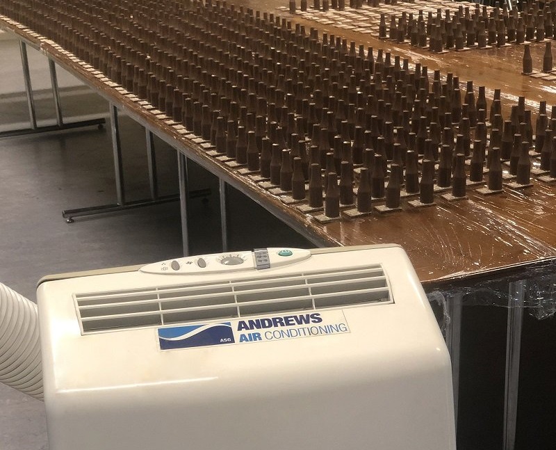 Portable air conditioner helps Swiss chef produce chocolate for medical staff