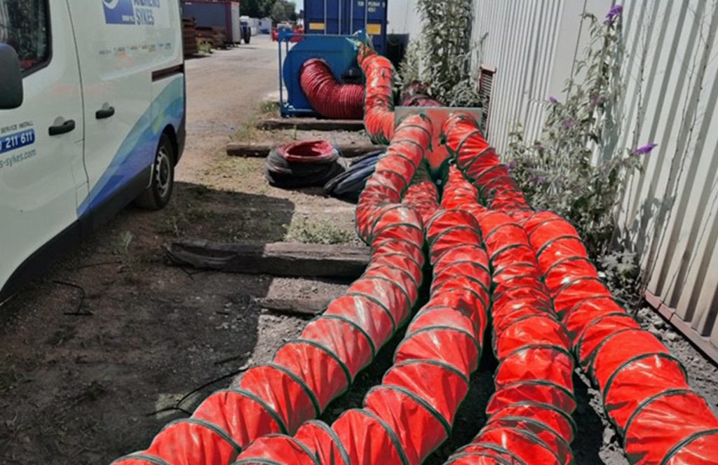 Ventilation hire equipment protecting structural engineers in confined space