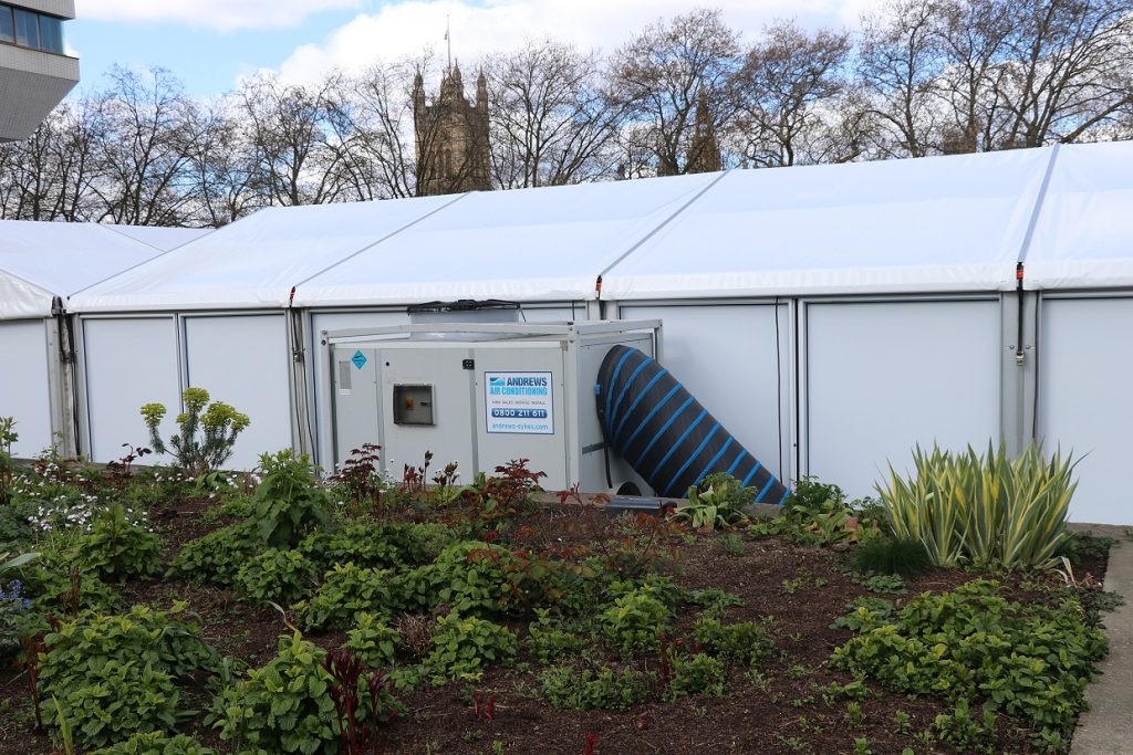 Multi-solution climate control arrangement keeps major vaccination hub in service