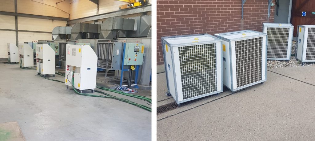 Air conditioning arrangement cools hardware at sewage treatment plant