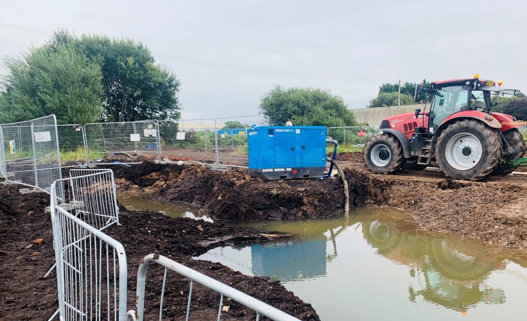 Surface water removal kick-starts building work on residential development