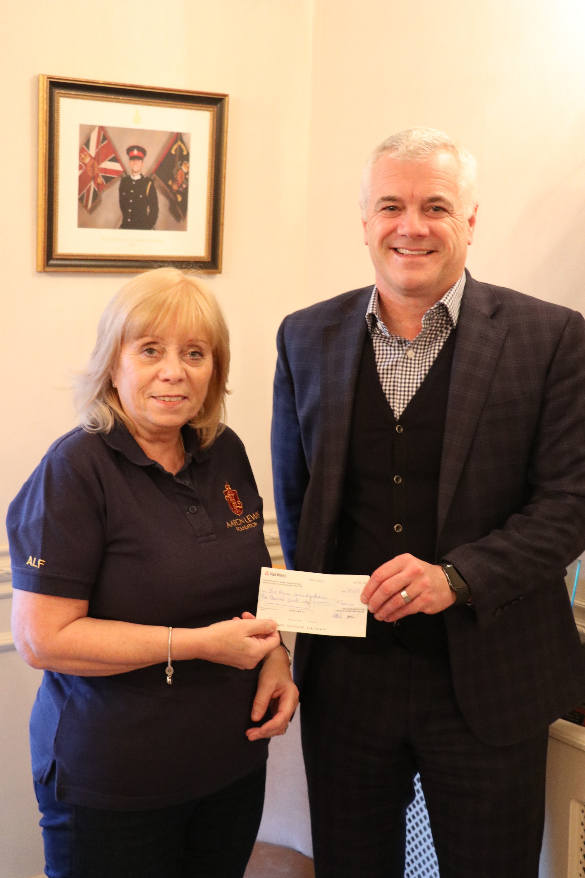 Andrews Sykes donates to army veteran charity