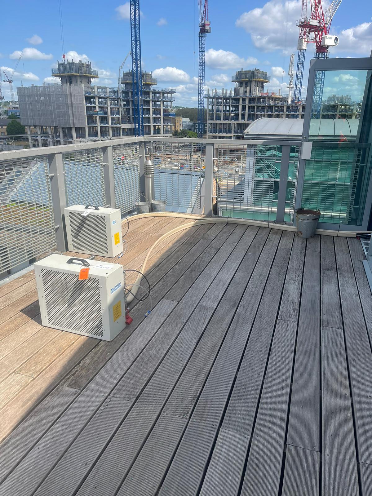 Efficient portable air conditioning unit by Andrews Sykes for on-location cooling Close-up of an Andrews Sykes portable air conditioning unit